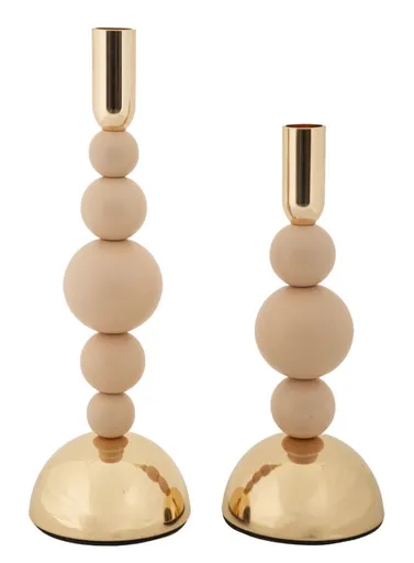 Mauro Ferretti Set Suport Lumanare Bolly Roz 2 Bucati | Aosom Romania
