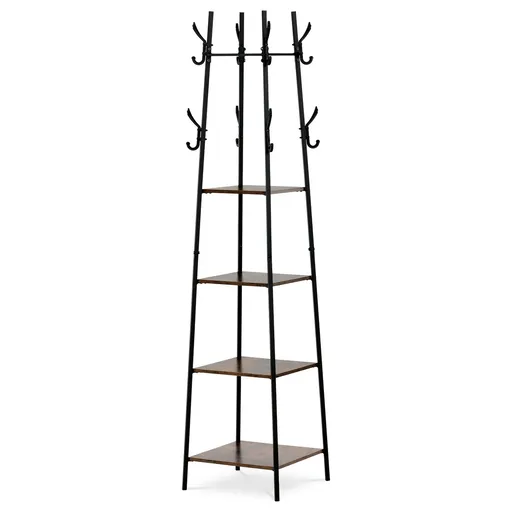 Cuier cu rafturi GD-170 OLW, lemn vechi, maro închis