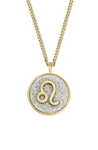 Fossil Colier placat cu aur cu semnul zodiacal Leu JOA00950710