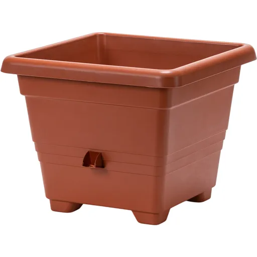 Plastia Bergamot ghiveci de flori cu auto-udare 40 x 40 cm gri deschis, teracotă, 40 x 40 cm