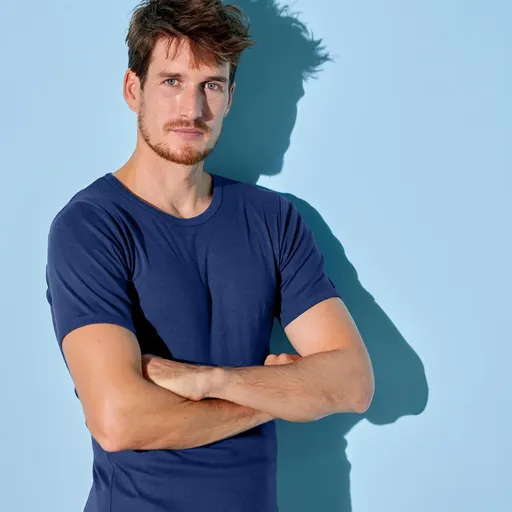 Set de 3 tricouri cu guler rotund din bumbac