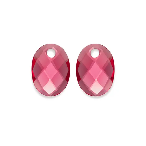 Sparkling Jewels Pandantive ovale pentru cercei din cuarț fuchsia EAGEM51-MO