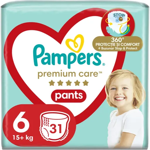 Pampers Premium Care Pants Size 6 scutece de unică folosință tip chiloțel 13 - 19 kg 31 buc