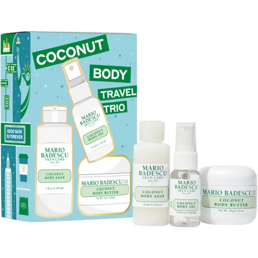 Mario Badescu Coconut Body Travel Trio set cadou pentru piele neteda si delicata