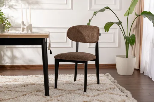 Set scaune 2 piese, Hanah Home, Lionte, Maro / Negru