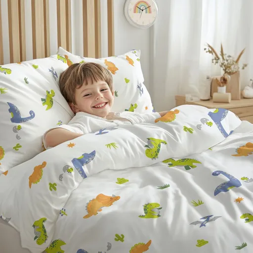 Stanex Lenjerie de pat din bumbac Dinozauri, 140 x 200 cm, 70 x 90 cm