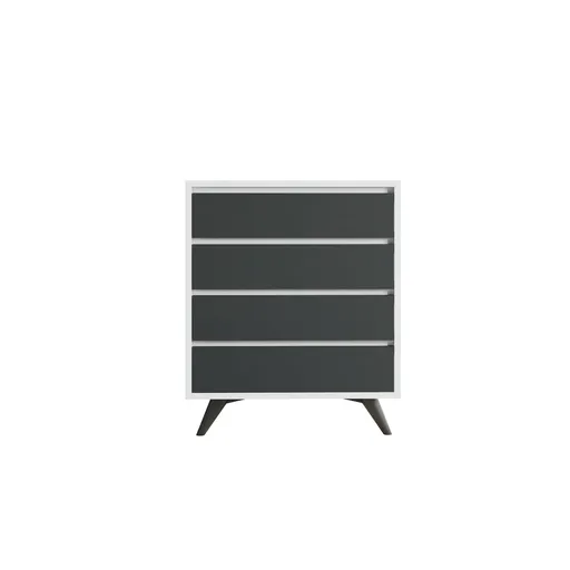 Comodă Suvera White and Anthracite, alb + negru