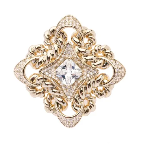 Oliver Weber Broșă elegantă placată cu aur decorată cu cristale Hail 58067