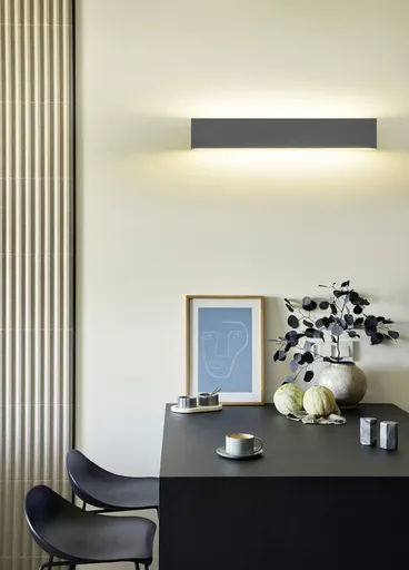 Aplica de perete Concha, TRIO, 47x8 cm, 9W, 2x LED, metal, antracit