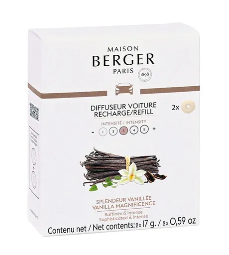 Maison Berger Paris Rezervă pentru odorizant de mașină Vanilla Magnificence (Car Diffuser Recharge/Refill) 2 buc