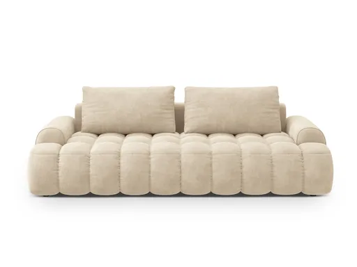 Canapea extensibila 4 locuri, Linz, Cosmopolitan Design, 250x100x84 cm, catifea, bej deschis