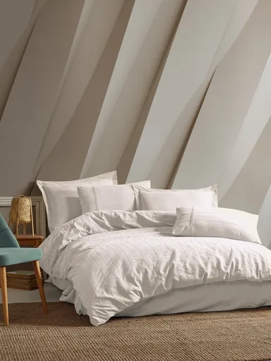 Lenjerie de pat dubla, L'essentiel Maison, Jasmin, Crem