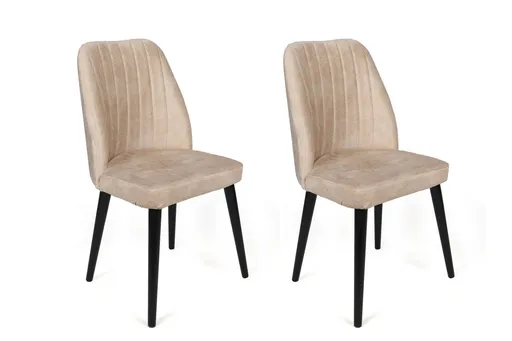 Set scaune 2 piese, Hanah Home, Alfa -434 V2, Crem/Negru