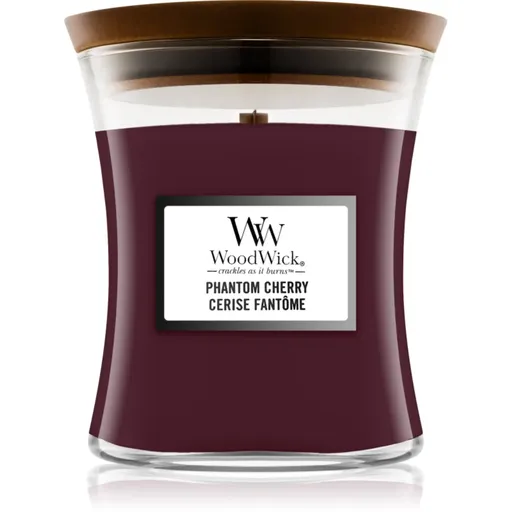Woodwick Phantom Cherry lumânare parfumată cu fitil din lemn 275 g