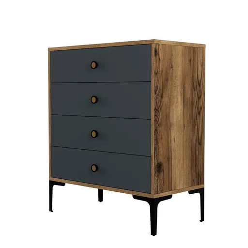 Comodă Lizbon Anthracite and Walnut, antracit