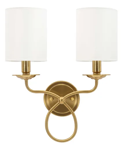 Aplica de perete Zagreb, Mauro Ferretti, 2 x E14, 20W, 35.5x17x43 cm, fier, auriu/alb