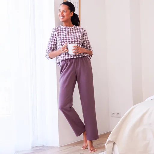 Pijamale din fleece cu motiv cu amprenta unui cocoș