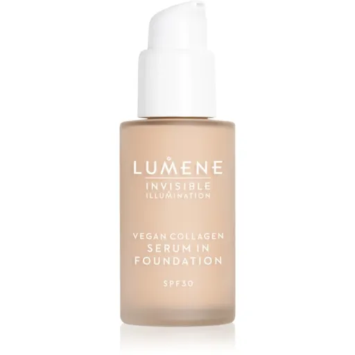Lumene Invisible Illumination Vegan Collagen Serum in Foundation make-up cu textura usoara cu efect de nutritiv SPF 30 1.5 30 ml