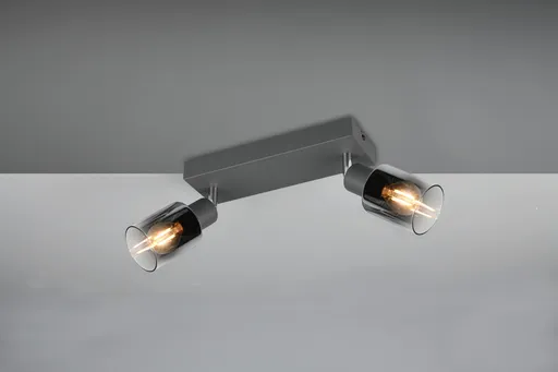 Plafoniera Cadiz, RL, 27.5x8.5x17 cm, 10W, 2x E14, metal, antracit