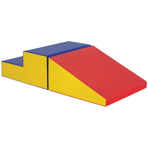 HOMCOM Parcurs motricitate bebeluși jucării de escaladare modular 2 cărămizi gigant din spumă 50 x 50 x 25 cm multicolor | Aosom Romania