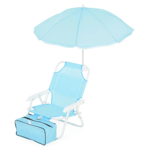 Scaun cu Parasolar si Geanta Frigorifica KIDS BEACH L.37 l.28 H.45,  Albastru