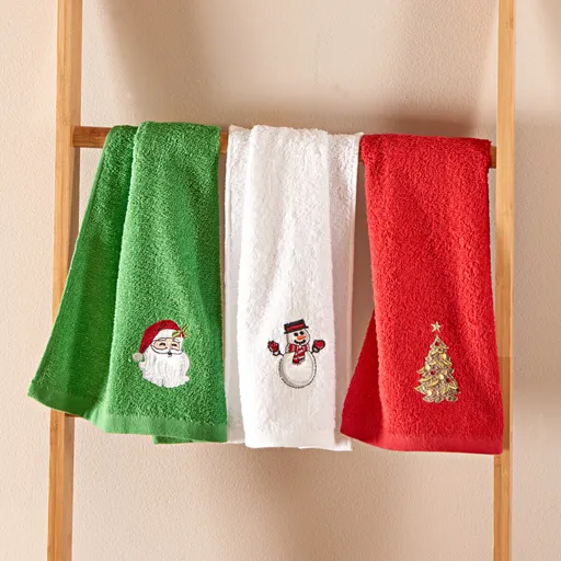 Set de 3 prosoape de Crăciun pentru oaspeți