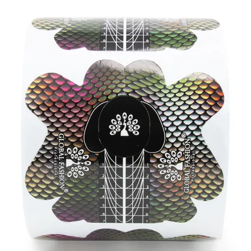 Sabloane de constructie unghii din hartie, 300 buc, imprimeu sarpe