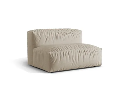 Modul pentru canapea, 1 loc, Martina-169, Micadoni Home, 132x106x75 cm, tesatura structurata catifelata, bej deschis