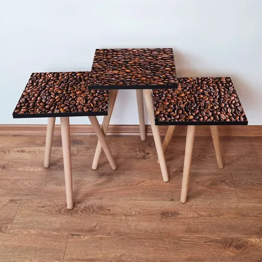 Set masute 3 piese, Hanah Home, 3Shp226, Maro