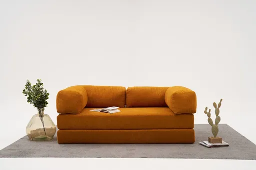 Canapea 3 locuri, Atelier del Sofa, 825BLC5222, Tesatura Chenille, Portocaliu