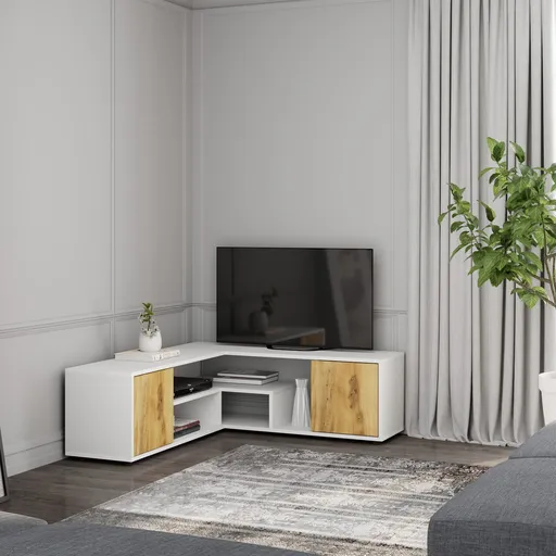 Comoda TV, Hanah Home, Rosa, Alb / Nuc Antic