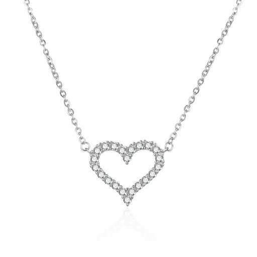 Agato Colier romantic din argint cu inimă AGT-N036W