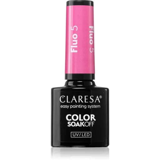 Claresa SoakOff UV/LED Color Fluo lac de unghii sub forma de gel culoare 5 5 g