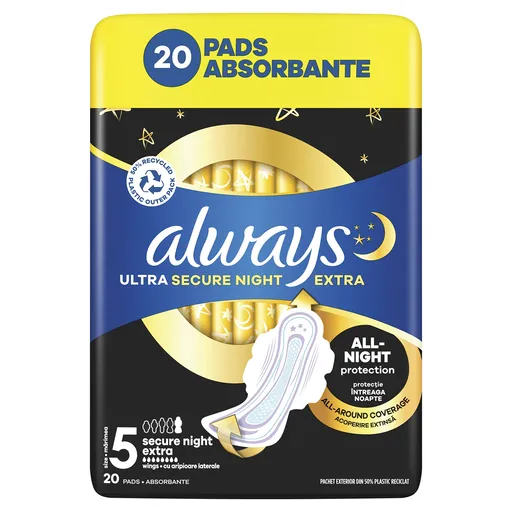 Always Absorbante de noapte Ultra Secure Night S5 20 buc