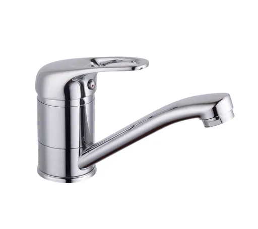 Baterie sanitara pentru lavoar Rosberg R57100AZ3, Montare verticala, Acoperire cromata, Argintiu