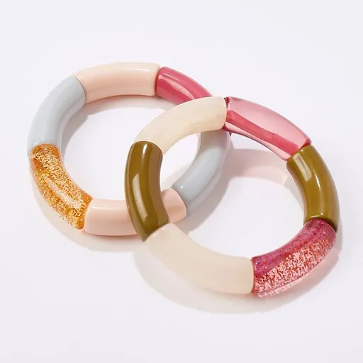 Set de 2 brățări flexibile din mărgele