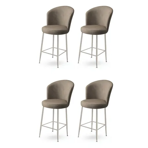 Set de scaune de bar Alte Cappuccino and Chrome, 4buc., cafeniu, 4 buc