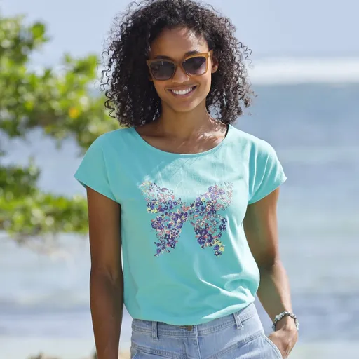 Tricou cu imprimare fluture