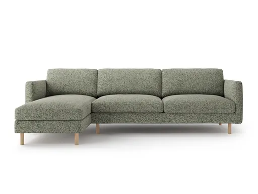 Coltar stanga 4 locuri, Eden, Micadoni Home, 286x150x90 cm, tesatura structurata, verde muschi melanj