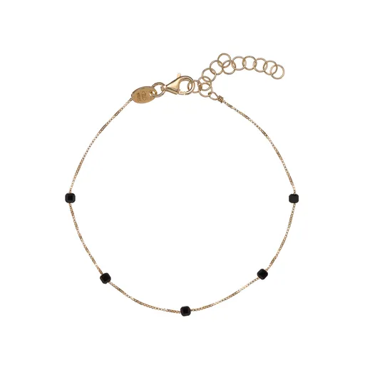 Alisia Brățară delicată placată cu aur cu spinel negru AL4082-Oro-Spinello