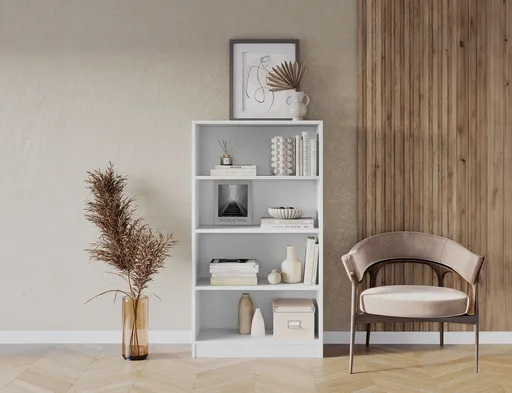 Raft de perete ELTAP, Pocett, 80x40x146 cm, PAL/PVC, alb