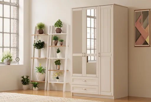 Dulap pentru haine, Hanah Home, Rb-119-02, 105x210x52 cm, Alb mat