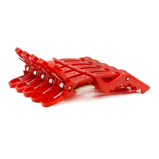 Clipsuri pentru Par din Plastic, Set 5, Rosu