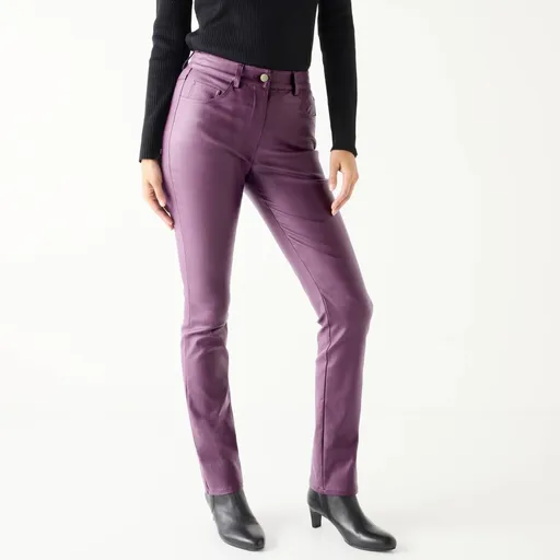 Pantaloni drepți din imitație de piele