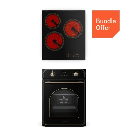 Klarstein Plită vitroceramică Victoria + cuptor îngust Victoria | Atemporală | 45 cm