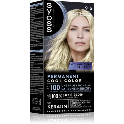 Syoss Permanent Cool Color Culoare permanenta pentru par cu subton rece culoare 9_5 Frozen Pearl Blonde 1 buc