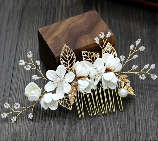 Accesoriu Par Mireasa Rhinestone Flower Pearl - 15137138