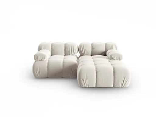 Coltar modular dreapta 3 locuri, Bellis, Micadoni Home, BL, 188x155x70 cm, catifea, bej deschis