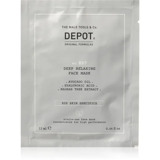 DEPOT 800 SKIN SPECIFICS NO. 807 RELAXING FACE MASK masca calmanta si hidratanta pentru barbati 12x13 ml