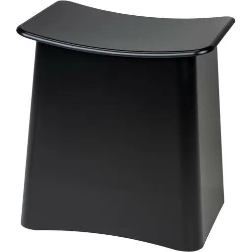 Wenko Scaun de baie cu spațiu pentru rufe Wing,negru, 45 × 33 × 48 cm, negru